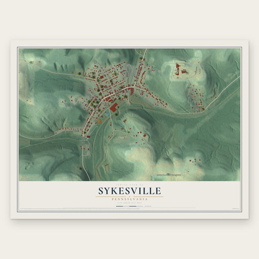 Sykesville, Pennsylvania map print, the full design