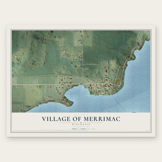 Merrimac, Wisconsin map print, the full design