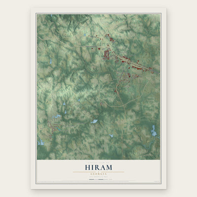 Hiram, Georgia map print, the full design