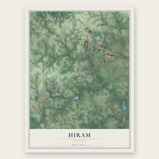 Hiram, Georgia map print, the full design