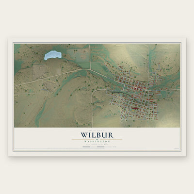 Wilbur, Washington map print, the full design