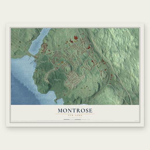 Montrose, New York map print, the full design