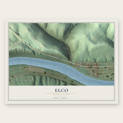 Elco, Pennsylvania map print, the full design
