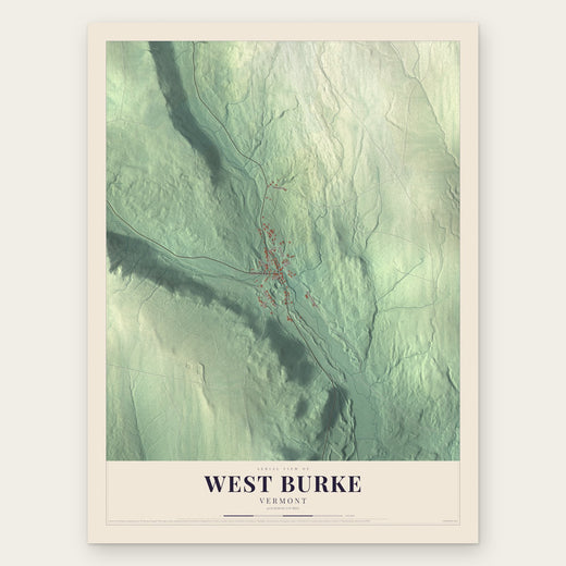 West Burke, Vermont map print, the full design