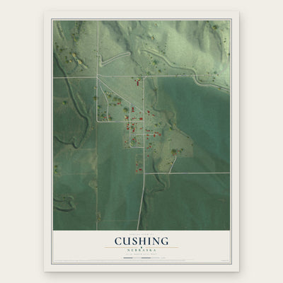 Cushing, Nebraska map print, the full design