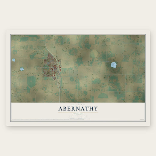 Abernathy, Texas map print, the full design