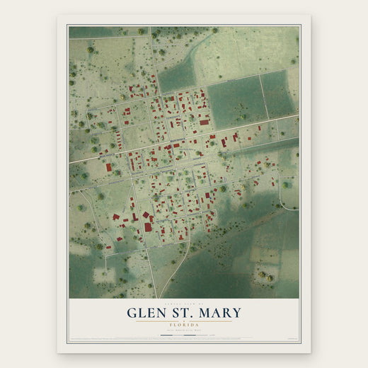 Glen St. Mary, Florida map print, the full design