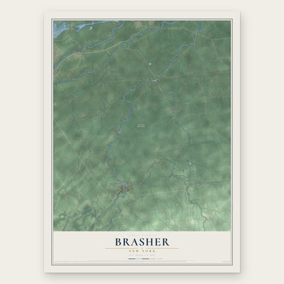 Brasher, New York map print, the full design