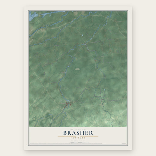 Brasher, New York map print, the full design