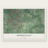Merrillville, Indiana map print, the full design