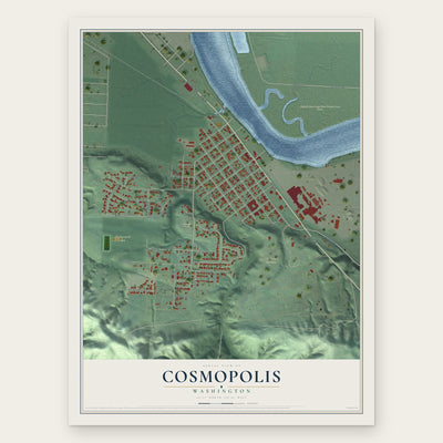 Cosmopolis, Washington map print, the full design
