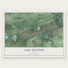 Lake Station, Indiana map print, the full design