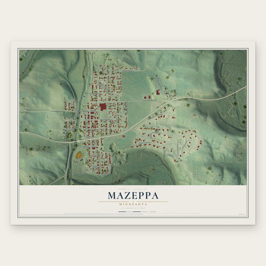 Mazeppa, Minnesota map print, the full design