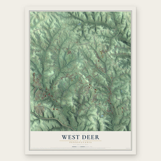 West Deer, Pennsylvania map print, the full design
