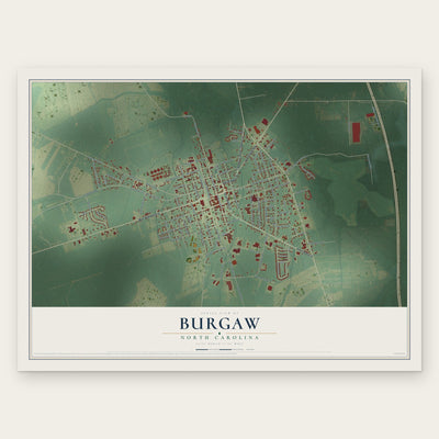 Burgaw, North Carolina map print, the full design