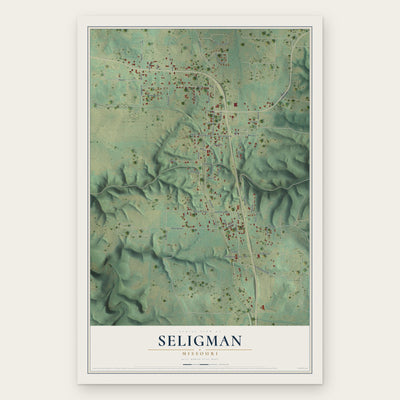 Seligman, Missouri map print, the full design