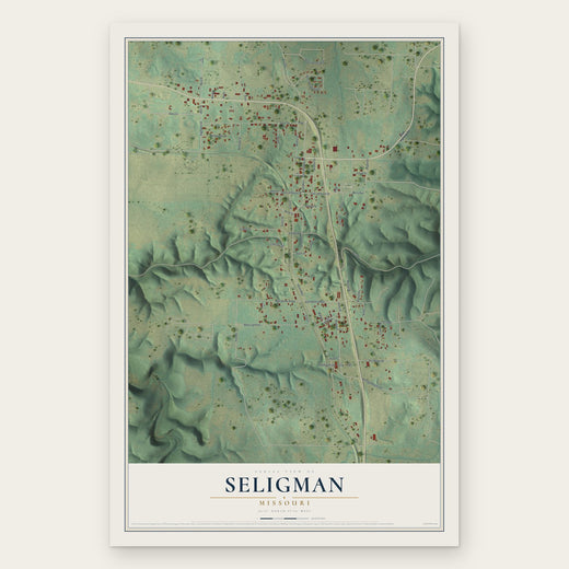 Seligman, Missouri map print, the full design
