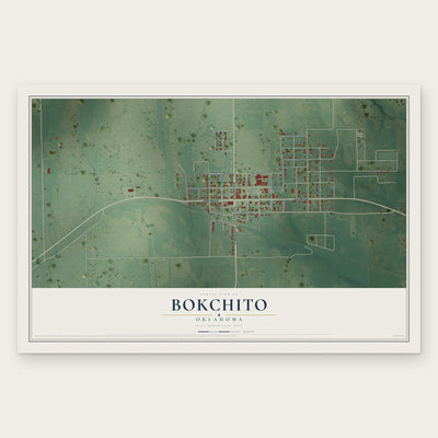 Bokchito, Oklahoma map print, the full design