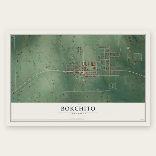 Bokchito, Oklahoma map print, the full design