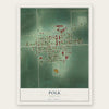 Polk, Nebraska map print, the full design