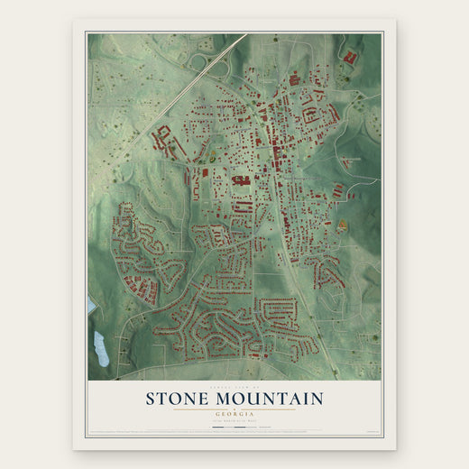 Stone Mountain, Georgia map print, the full design