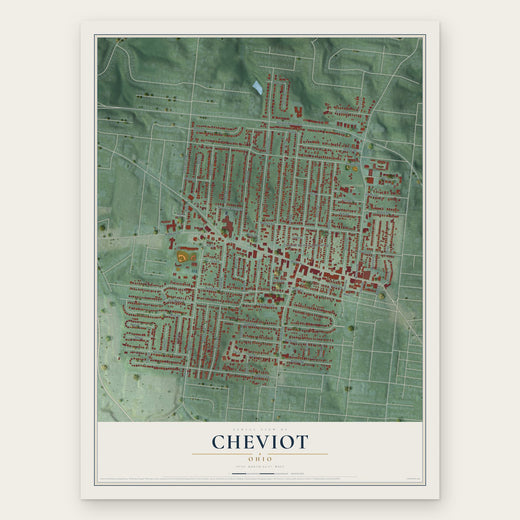 Cheviot, Ohio map print, the full design