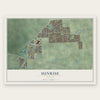 Sunrise, Florida map print, the full design