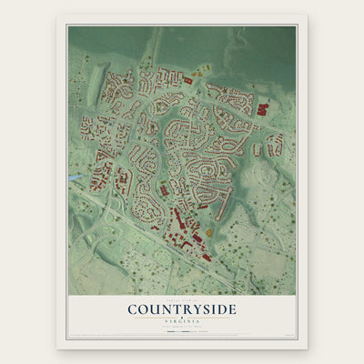 Countryside, Virginia map print, the full design