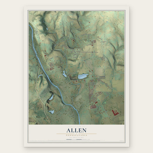 Allen, Pennsylvania map print, the full design