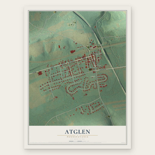 Atglen, Pennsylvania map print, the full design