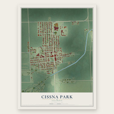 Cissna Park, Illinois map print, the full design