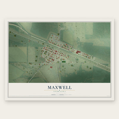 Maxwell, Nebraska map print, the full design