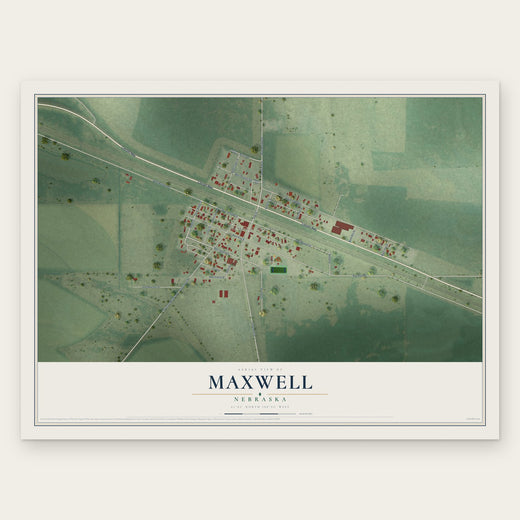 Maxwell, Nebraska map print, the full design