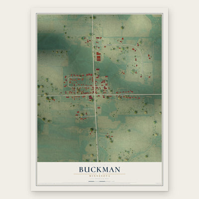 Buckman, Minnesota map print, the full design
