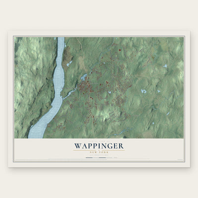 Wappinger, New York map print, the full design