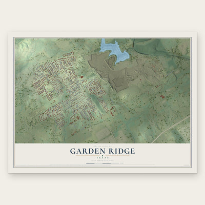 Garden Ridge, Texas map print, the full design