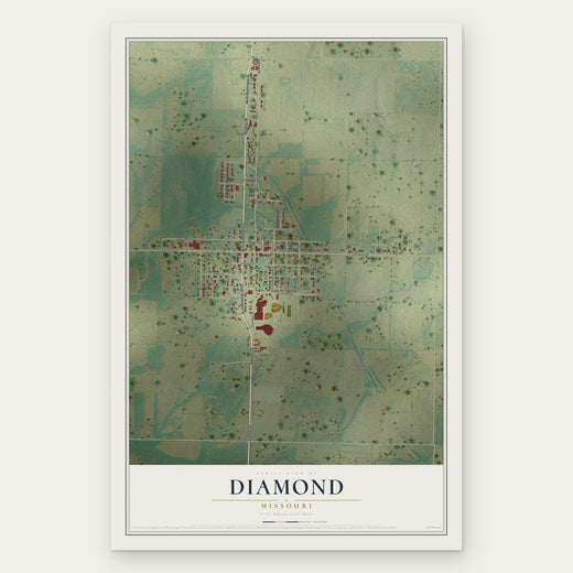 Diamond, Missouri map print, the full design
