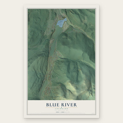 Blue River, Colorado map print, the full design
