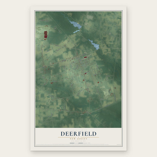 Deerfield, New Jersey map print, the full design
