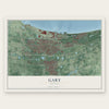 Gary, Indiana map print, the full design