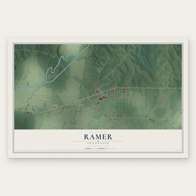 Ramer, Tennessee map print, the full design