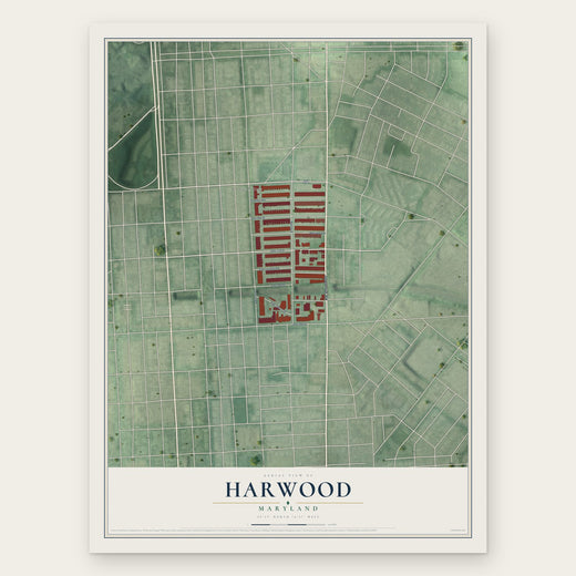 Harwood, Maryland map print, the full design