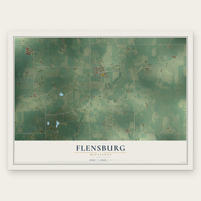 Flensburg, Minnesota map print, the full design