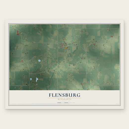 Flensburg, Minnesota map print, the full design