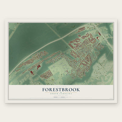 Forestbrook, South Carolina map print, the full design