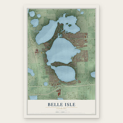 Belle Isle, Florida map print, the full design