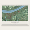 Carrollton, Kentucky map print, the full design