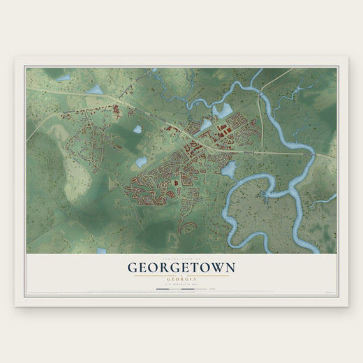 Georgetown, Georgia map print, the full design