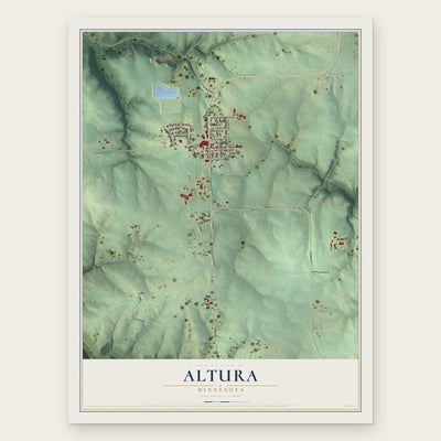 Altura, Minnesota map print, the full design