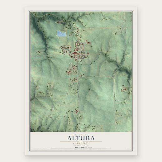 Altura, Minnesota map print, the full design